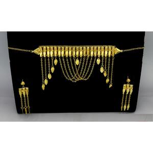 Martasha Designer Arabic Jewelry <b>Set</b> Gold-Plated UAE <b>Jewellery</b> for Ramadan & Eid Special Dubai Necklace & Earring Combo - Product Image 3