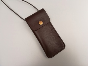 Étui à lunettes en cuir fait main ceinture tannée végétale boucle étui à lunettes et sac LGC-0097B étui à lunettes de soleil noir - Product Image 2