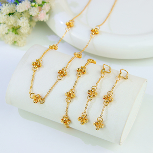 Collar de Cuentas de Oro Sencillas, Juego de 3 Piezas, Venta al por Mayor, Oro de 21k, Diseño Elegante, Joyería de Boda para Mujeres de Oriente Medio - Product Image 6