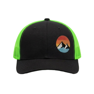 Custom Patch Trucker Hat Mesh Back 6 Panel Snapback <b>Cap</b> Embroidered <b>Mountain</b> Logo Hat - Product Image 1