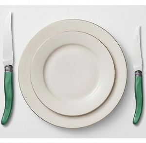 Service de couverts vert antique avec poignées pour dîners vintage, mariages, fêtes, cuisine à domicile, restaurants et traiteurs - Product Image 5