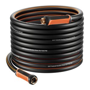 Tubo da Giardino in Gomma Rinforzata a 4 Strati da 5/8 Pollici, Lunghezza 75 Piedi, Pressione di Lavoro 150 PSI, Pressione di Rottura 600 PSI, Flessibile e Anti-Piega, per Esterni, 100m - Product Image 1
