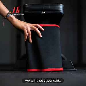 Genouillère en néoprène noir avec bordure rouge, à enfiler, compression, soutien, respirante, protection universelle unisexe toutes saisons - Product Image 5