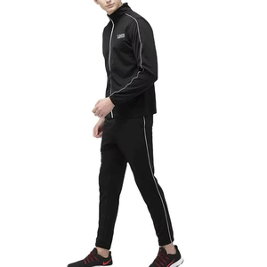 Conjunto Deportivo de Invierno para Hombre, Corte Ajustado, 100% Poliéster, Dos Piezas, Chaqueta Deportiva con Cierre y Parches, Pantalones, Traje Deportivo Personalizado de Forro Polar ODM - Product Image 2