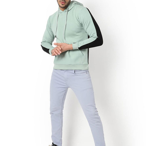 Men's <b>Mint</b> <b>Green</b> Hooded Sweatshirt Regular Fit Solid Color Pocket Long Sleeve Casual Autumn Wear 2027 - Product Image 5