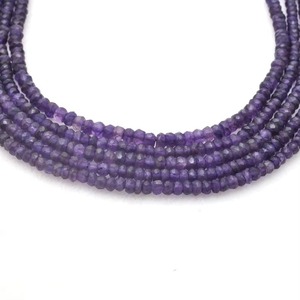 Natural Purple Amethyst Rondelle Beads Wholesale Price Bulk 4MM 4.5MM Faceted <b>Spacer</b> Gemstone Beads Strand For Jewelry Making - Product Image 2