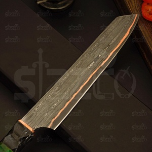 Couteau de chef Kiritsuke en cuivre damas fait main SIZZCO, style japonais, manche en résine, couteau de cuisine, cadeau personnalisé, vente en gros OEM - Product Image 5