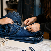Fabriqué au Bangladesh, denim de qualité export, coton avec élasthanne, résistant à la décoloration, streetwear unisexe, fournisseur de jeans en surplus
