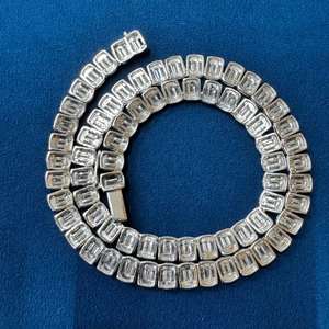 Collier chaîne à maillons personnalisé en moissanite VVS taille brillant rond, en argent sterling 925, bijoux de luxe style hip-hop glacé - Product Image 1