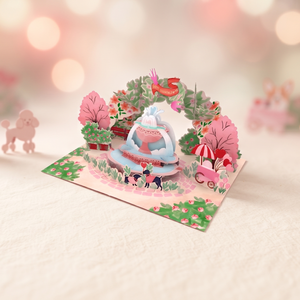 Tarjeta de papel hecha a mano con diseño de pareja de perros, tarjeta emergente con tema de amor, diseño de San Valentín, tarjetas de felicitación para pareja, tarjeta emergente 3D - Product Image 1