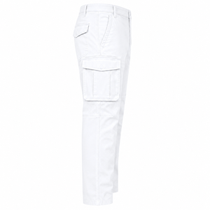 <b>Men</b> <b>White</b> Cargo Pants Straight Fit Multi Pocket Bonded Fabric Casual Workwear <b>Trousers</b> Breathable Midweight Autumn Street - Product Image 2