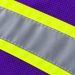 Gilet de sécurité haute visibilité réfléchissant certifié CE Iron Mark, violet, unisexe, imprimé sérigraphié, détection des aiguilles - Product Image 6