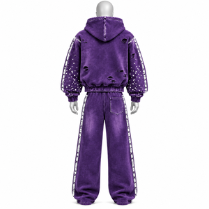 Ensemble de survêtement hiver unisexe personnalisé, imprimé, respirant, réfléchissant, en polaire technique épais, à capuche, en vente - Product Image 5