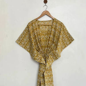 Caftán de Algodón para Mujer, Traje de Noche, Vestido Largo Informal, Cintura Natural, Perfecto como Cubrebañador, Regalo para Mamá - Product Image 1