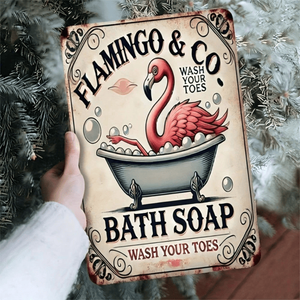 CIFbuy Targa in Alluminio Vintage Rustica 8x12 Pollici (20.3x30.5cm) con Fenicottero TikTok per Servizio Ritiro Temu - Arte in Metallo - Product Image 2