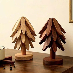 Christmas Tree Eco-Friendly <b>Wood</b> Thick Heat-Insulated <b>Placemats</b> Coasters Anti-Scald Table Protection Sideboard Vietnam - Product Image 3