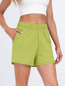 Women's High Waist <b>Stretch</b> <b>Shorts</b> Comfortable Fitness Workout Wear Sporty Style from pakistan - Product Image 3