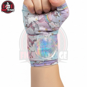 Vendas elásticas para manos de boxeo juveniles con estrellas de purpurina rosa y morada, accesorios de entrenamiento de boxeo de algodón duradero con efecto holográfico - Product Image 3