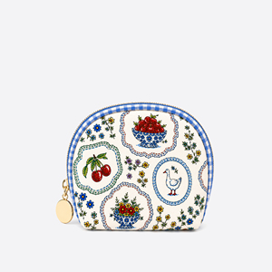 Pochette cosmétique en polyester à imprimé folklorique fantaisiste, petite trousse de toilette de voyage pour les essentiels de beauté quotidiens - Product Image 1