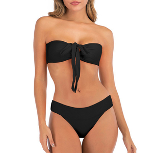 Bikini de una Pieza para Mujer, Diseño Personalizado, Color Negro Sólido, Estampado Personalizado, Spandex/Nailon, Transpirable y de Secado Rápido, Superventas - Product Image 1