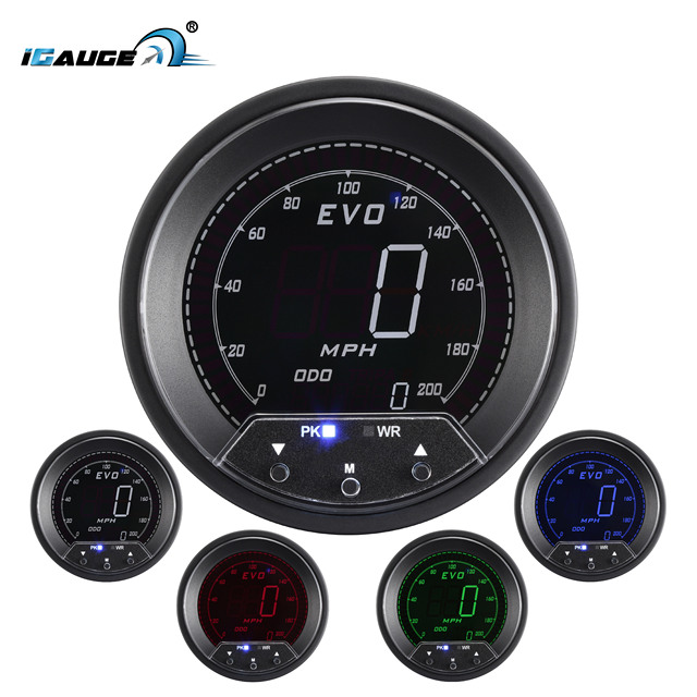 85mm Universal 4 Colors Display LCD Digital GPS Odometer MPH Speedometer for Car Auto Automobile