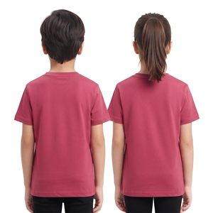 Camiseta de Manga Corta Lisa para Niños y Niñas, Cuello Redondo, Estilo Casual, Ropa Básica Informal, Venta al Por Mayor - Product Image 6