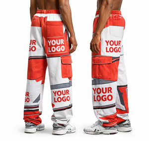 New Design 2026 All Over Print Cargo Sweatpants Heavyweight Breathable Graphic Cargo Jogger Sweatpants Streetwear Cargo Jogger - Product Image 3