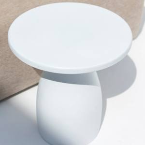 Mesa Auxiliar de Concreto Blanco Vandana Zenova Flux, Diseño de Muebles Modernos y Minimalistas - Product Image 4