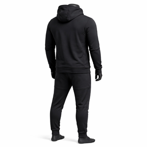 Ensemble de survêtement à capuche technique pour homme avec logo personnalisé |   Ensemble de jogging en polyester performant avec fermeture éclair |   Vêtements de sport Activewear OEM ODM - Product Image 2