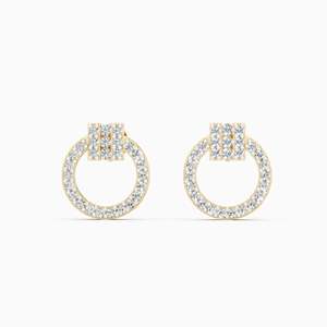 Boucles d'oreilles Celeste Circle en diamant cultivé en laboratoire de 0,41 ct en or jaune, blanc et rose 9 carats - Product Image 2