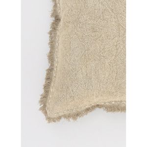 Cuscino Decorativo 22X22 in Lino Stonewashed con Bordi Lavorati a Mano e Frange, Elegante e di Stile - Product Image 5