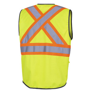 High Visibility Reflective Tape Front Pocket Vest Jacket Construction Worker Safety Work Clothing Night Duty Security Vest - Product Image 4