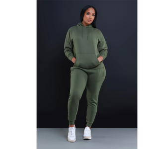 Conjunto de Sudadera con Capucha para Mujer, Verde, Tejido, Manga Larga, Color Sólido, para Otoño, con Chaleco Acolchado y Bolso Tote - Product Image 3