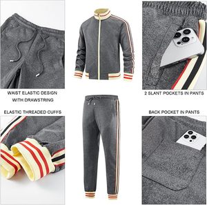 Ensemble de survêtement d'hiver pour homme, veste d'entraînement en polaire douce, pantalon de jogging confortable, vêtements de sport d'extérieur - Product Image 5