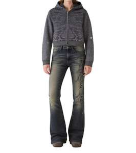 Sweat à capuche zippé unisexe à motif cristal intégral 2026 Noir Blanc Gris Coupe oversize et carrée Streetwear scintillant Haut HD - Product Image 5