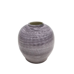 Iron Round Flower <b>Vase</b> Peach Wood <b>Texture</b> Plating American Design Flower Pot for Hotels & Restaurant and Home Decoration - Product Image 6