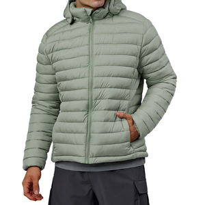 Chaqueta de Invierno para Hombre, Impermeable, Transpirable, con Cierre, Talla Grande, a Rayas, con Cuello Alto, Estilo Bomber, Cortavientos - Product Image 1