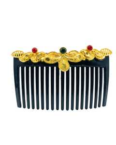 Peigne à cheveux en acétate de style chinois, décoré de strass en alliage plaqué or, 15 cm, accessoire de mode de haute qualité - Product Image 2