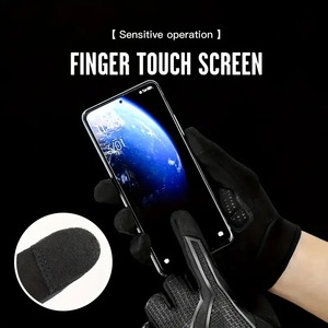 Winter Waterproof Full Finger Cycling <b>Gloves</b> <b>Touchscreen</b> Thick Palm Adjustable Wrist Strap Black Outdoor Sports Fitness - Product Image 5