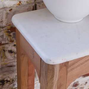 Table console Vandana Elara en bois de manguier et marbre - Product Image 3