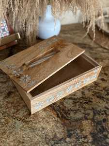 Hs Husnain Crafts Boîte à mouchoirs carrée en bois MDF avec incrustation de nacre, design classique, faite à la main, écologique, luxe, pour la maison - Product Image 4