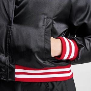 <b>Women</b> Comfortable Windproof Satin Varsity <b>Jacket</b> Zip Up Satin Plain Dyed Embroidered Logo Winter Style <b>Short</b> Long Silk <b>Jacket</b> - Product Image 4