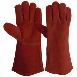 Gants de soudage en cuir de vachette pleine fleur très résistants, à manchette longue, réfléchissants, pour la protection des mains en milieu industriel - Product Image 1