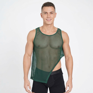 Prix d'usine – Nouveaux débardeurs de sport respirants en maille pour hommes – Gilets transparents en maille pour hommes en promotion - Product Image 1