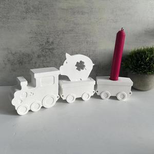 Locomotive Locomotive Candlestick Candlestick Gypsum <b>Resin</b> Silicone Mold - Product Image 3
