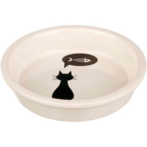 Comedero de Cerámica Blanco para Gatos de 0.25L, 13 cm de Diámetro, Platos y Comederos para Mascotas - Product Image 1