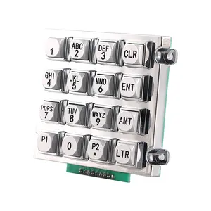 Customized 16 keys durable zinc alloy keypad /industrial waterproof digital keypad for fuel dispenser