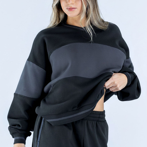 Sweat-shirt et pulls pour femmes, coupe ample, noir, personnalisé, en coton molletonné respirant, idéal pour la gym et le streetwear, parmi les plus vendus. - Product Image 2