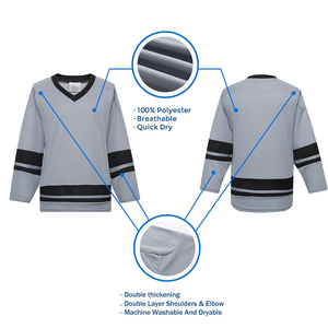 Maillot de hockey sur glace de haute qualité, nouvelle arrivée, en spandex/polyester, respirant, séchage rapide, antibactérien, sans couture, nom d'équipe personnalisé - Product Image 5