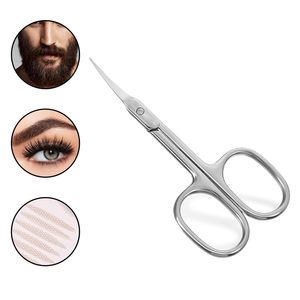 Tijeras para cutículas profesionales de acero inoxidable, tijeras para cejas, 2 piezas, portátiles, finas y curvadas, para manicura. - Product Image 3